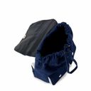 Mini Blue denim bag pack backpack white straps drawstrings and front pockets Photo 2