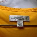 Coldwater Creek  Mustard Yellow Lace Scoop Neck Short Sleeve Tee size L Photo 1