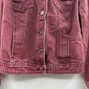 Christopher & Banks  Red Faded Denim Long Sleeve Button Front Jean Jacket Sz S Photo 2