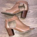 Jack Rogers  size 9M camel color Tinsley open toe chunky heel booties Photo 0