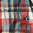 Ralph Lauren  Sz 6 Red Classic Plaid Pattern High Rise 4" Cotton Cargo Shorts Photo 4