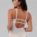 Gilly Hicks White Lace Strappy Back Cheeky Bodysuit - Small Photo 1