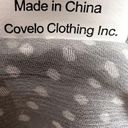 CoVelo Artsy Linen Blend Dress Womens Sz. 6 Layered Tie Die Waist Tie Gray White Photo 11