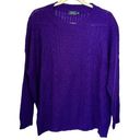 Polo  Ralph Lauren Sweater Women's Sz M Purple Cable Knit Pullover Crew Neck Wool Photo 0