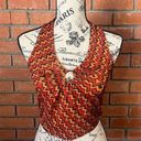 Urban Outfitters Women's Orange Zig Zag Knit Halter Tank Top Size M Sleeveless Photo 0