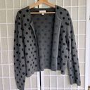 Elle  open front cardigan polka dots gray black size XL Photo 0