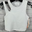 AQUA  Athletic Longline Scoop Out Sports Bra Cutout Tank Top Workout White XS NWT Photo 1