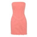 House Of CB  Mistress Rocks Coral Denim Strapless Mini Dress Size X-Small NWT Photo 6