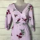 Bobeau  Lavender Floral Ruched Midi Dress S Photo 5