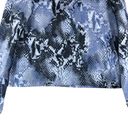 Carlisle  Womens Size L Reptile Print Top Cotton Stretch Long Sleeve Blue Photo 2