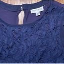 Maison Jules  Navy Lace Tank Sheer Cap Sleeves M Photo 1