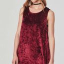 BB Dakota Meyer Wine Sleeveless Shift Crushed Velvet Dress Size XS Photo 0