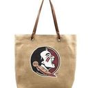 Little Earth Florida State Seminoles FSU Burlap Market Tote Bag Photo 0