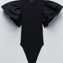 ZARA Black Ruffle Sleeve Bodysuit Photo 0