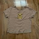 Society Girl Y2k brown teddy bear rhinestone back detailed baby cropped tee Photo 0