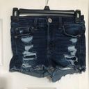 American Eagle  next level stretch Jean‎ denim short shorts size 00 distressed Photo 0