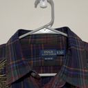 Polo  Ralph Lauren Embroidered Peacock Plaid Relaxed Fit Button Down Blouse XL Photo 3
