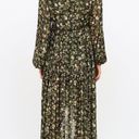 Rococo  Sand Black & Multicolor Floral Print High-Low Maxi Dress Gold Pinstripe S Photo 7