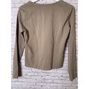 ZARA Womens Size L Beige Taupe Long Sleeve‎ Crew Neck Cropped Crop Top T Shirt Photo 4