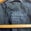 All Saints Balfern Denim Biker Jacket in Washed black size 10 women’s Photo 5