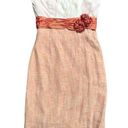 Tracy Reese Anthropologie  New York Orange Linen Sheath Style Strapless Dress Sz4 Photo 0