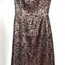 Talbots 8 GLAM halter evening Dress, shimmer gold and dark reddish background appearance. Photo 0