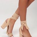 Lulus Nude Lace Up Heels Photo 0