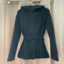 Apt. 9  Black Ruffled Belted Tie Jacket Size Small Photo 4