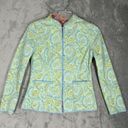 J. McLaughlin  Jacket Women Small Green Orange Floral Quilted Boho Granny Grandma Photo 5