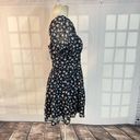 Trixxi  Francesca's Willa Floral Puff Sleeve Mini Dress Navy Blue Large NWT Photo 3