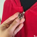 Brighton  RED VELVET VELOUR ZIP UP HOODIE Photo 3