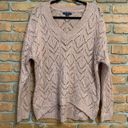 American Eagle  Pointelle‎ Oversized Jegging Fit V-Neck Sweater Pink - Size M Photo 0