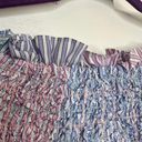 Revolve Petersyn Kinsey Smocked Off The Shoulder Ruffle Top in Pink/Blue/Purple - Large Photo 3