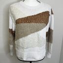 Lou & grey  Loft Colorblock Textured Coastal Crewneck Sweater Medium White/Tan Photo 1