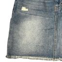 Harper  A-Line Distressed Denim Mini Skirt Women Small Raw Hem Medium Wash Cotton Photo 2