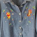 Disney Vintage  Winnie The Pooh Button Down Christmas Blouse Size XL Photo 1