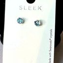 Swavorski NWT Swarovski Crystal Blue solitaire earrings. Laura Janelle Cousin SLEEK stud Photo 0