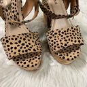 Soda  Leopard Animal Print Chunky Platform Sandal Heels Ankle Strap Size 6.5 Photo 2