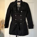 Banana Republic  Black Double Breasted 100% Cotton Trench Coat Size XSmall EUC Photo 0