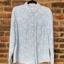 kim rogers  Blue White Paisley Long Sleeve Button Down Shirt Women's Size Large Photo 0