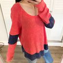 Free People We The Free waffle knit scoop neck colorblock top Photo 1