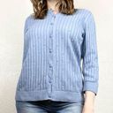 Vintage Blue  Polka Dot Knit Button Up Cardigan Sweater Photo 0