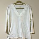 L.L.Bean  White 3/4 Sleeves Shirt Size XL Supima Cotton Photo 0