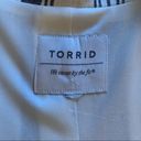 Torrid  Womens Blazer Jacket Size 2 2X Black Striped Linen Two Buttons Pockets Photo 3