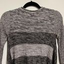 cupio  Marled Gray Stripe Asymmetrical Hem Knit Sweater Top S Photo 6