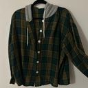 Hooded Flannel Jacket Green Size M Photo 0