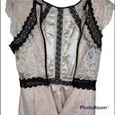 Bebe Romper Mel Floral Lace Open Back Blush Pink Black Womens Size 4 Photo 6