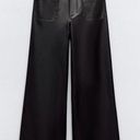 ZARA  HIGH-WAISTED FAUX LEATHER MARINE STRAIGHT PANTS Photo 0