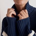 Madewell  Wide Rib Turtleneck Sweater Navy and White Striped Women’s size medium Photo 8