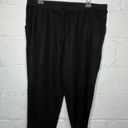 Max Studio  Women's Plus Black Linen Drawstring Pull On Cropped Pants Size 2X Photo 0